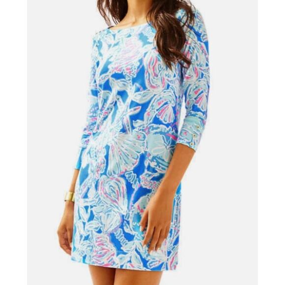 Lilly Pulitzer UPF 50+ Sophie Bay Blue Pink Into the Deep Starfish Vacation - Picture 1 of 11